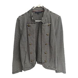 Tommy Hilfiger Navy and White Striped Jacket Blazer